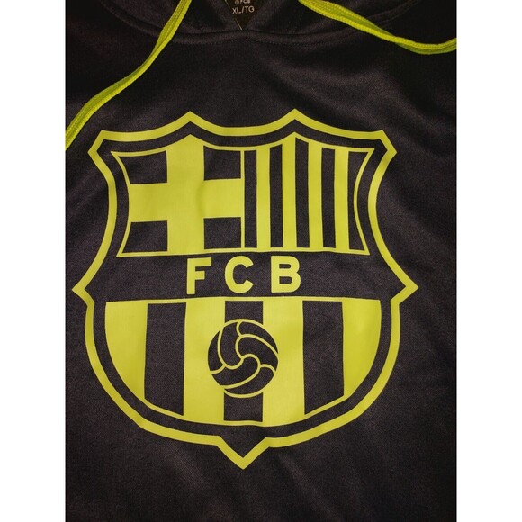 Official Merchandise FCB Navy /Chartreuse Quick Dry Hoodie Size Mens XL - Picture 2 of 7
